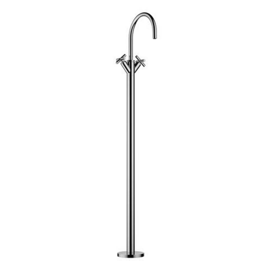 TARA 1-gats wastafelmgkrn standpijp z.afvoer. Dark Chrome