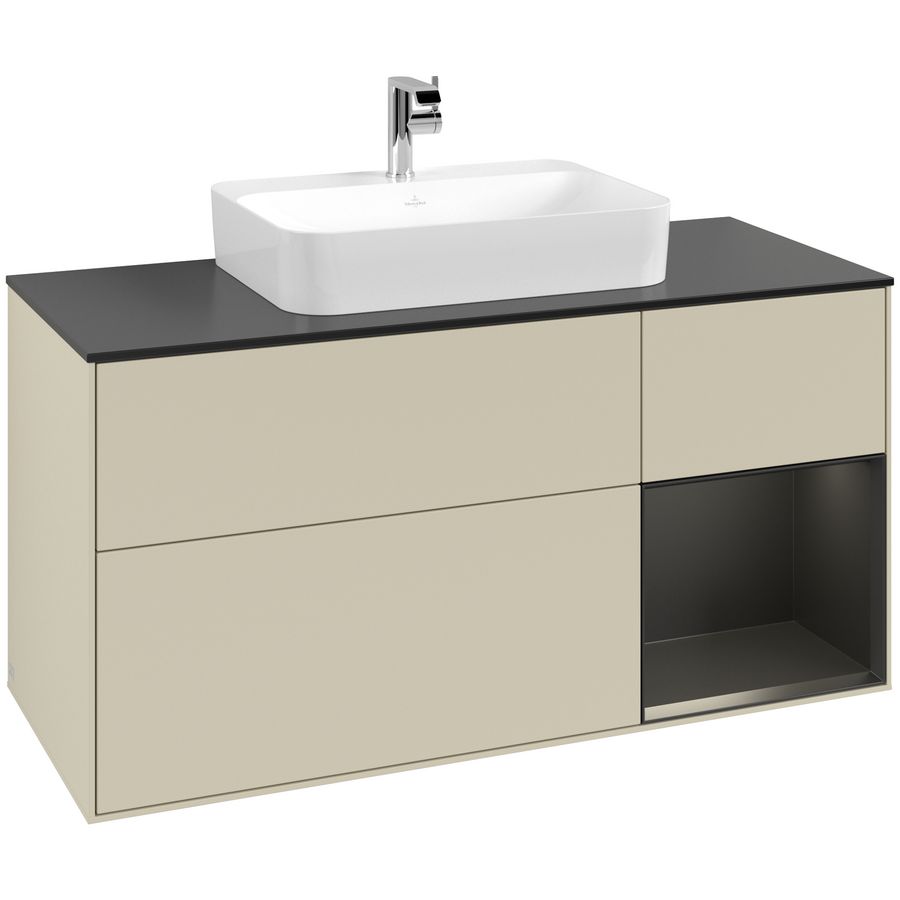 Wastafelonderkast Finion 1200x603x501mm S.Grey Matt Lacquer G422PDHJ
