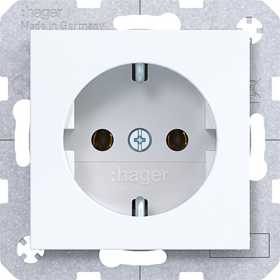 SCHUKO-wandcontactdoos steekkl. A.x/C.x lichtwit glanzend