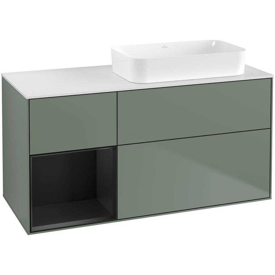 Wastafelonderkast Finion 1200x603x501mm Olive Matt Lacquer F681PDGM