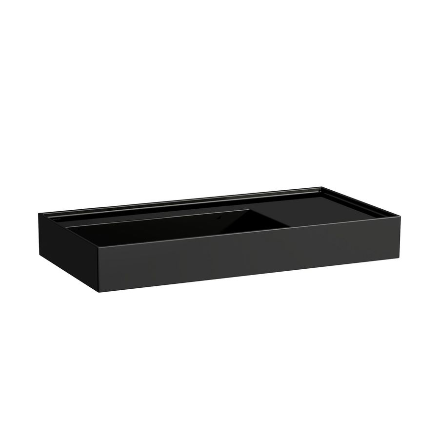 Wastafel Kartell afleg rechts 900x460mm zwart glanzend