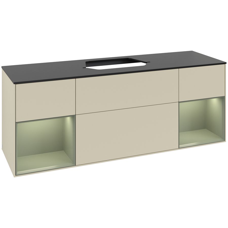 Wastafelonderkast Finion 1600x603x501mm S.Grey Matt Lacquer F452GMHJ