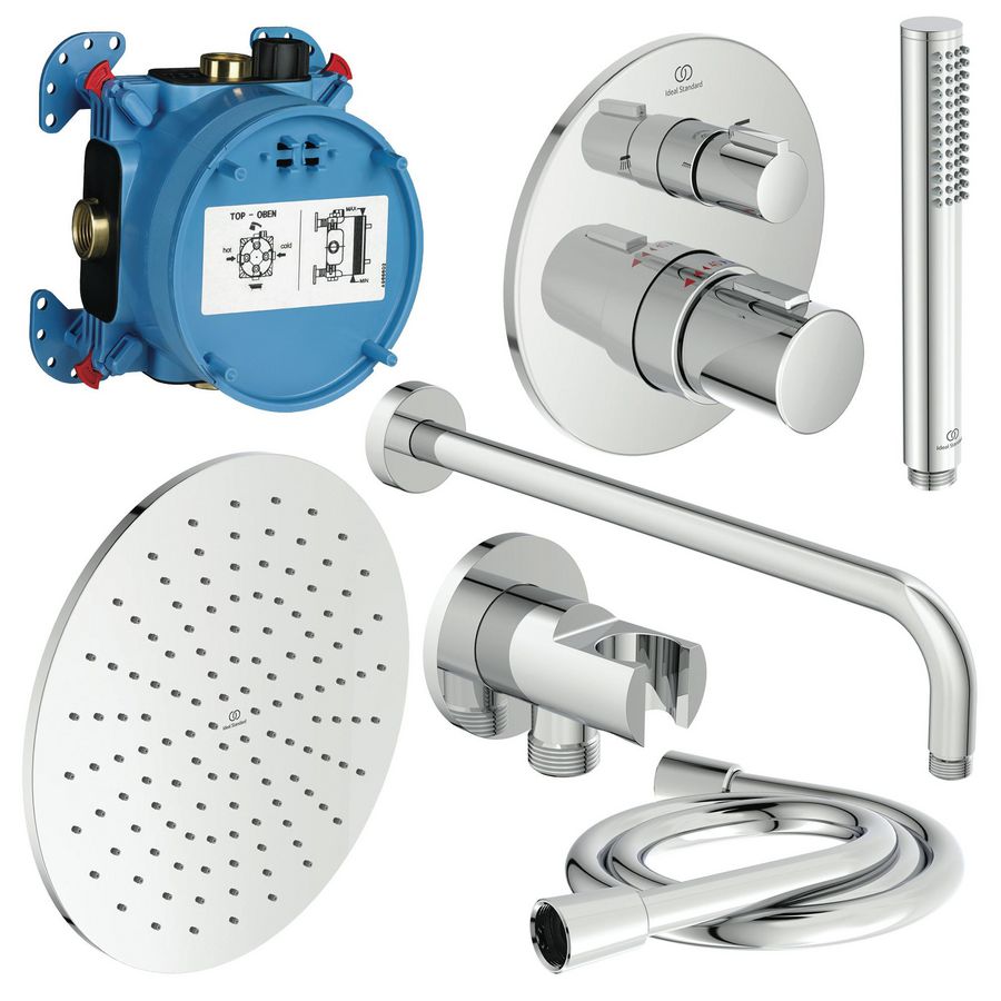 Showerpower pack Idealrain/Ceratherm T100 rond chroom