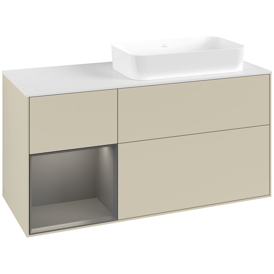 Wastafelonderkast Finion 1200x603x501mm S.Grey Matt Lacquer G681GKHJ