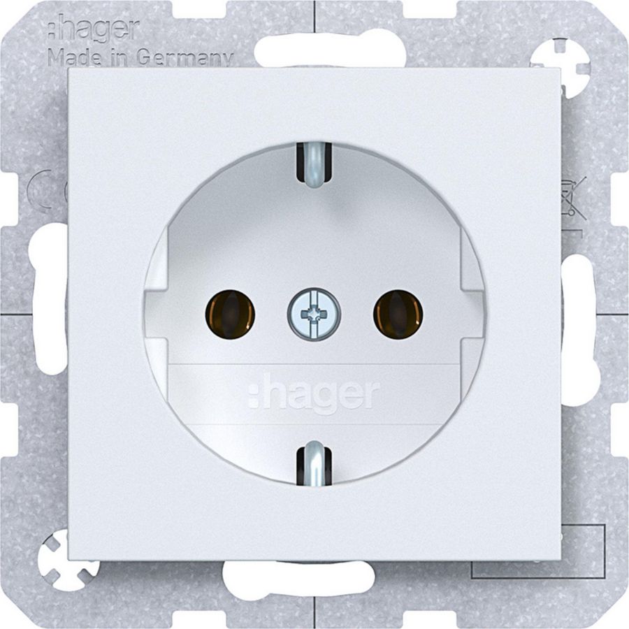 SCHUKO-wandcontactdoos steekkl. A.x/C.x lichtwit mat