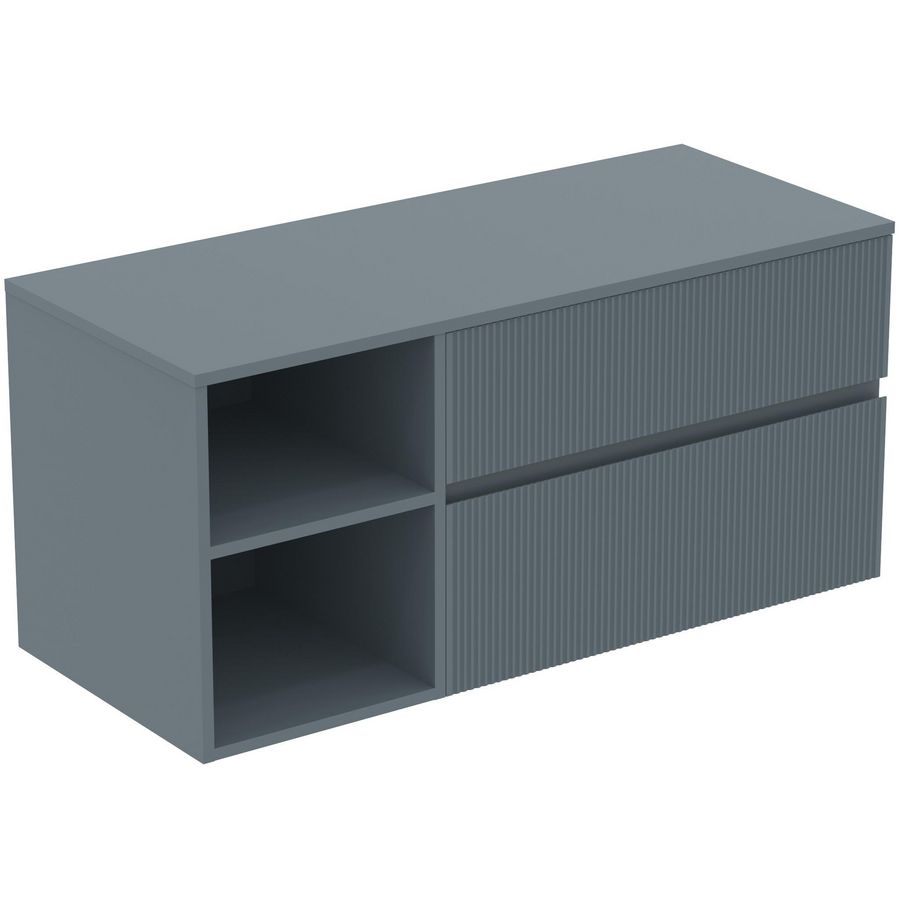 Wastafelmeubel 1202x505x558mm matt ashblue 2 laden Finesse E3438UQ