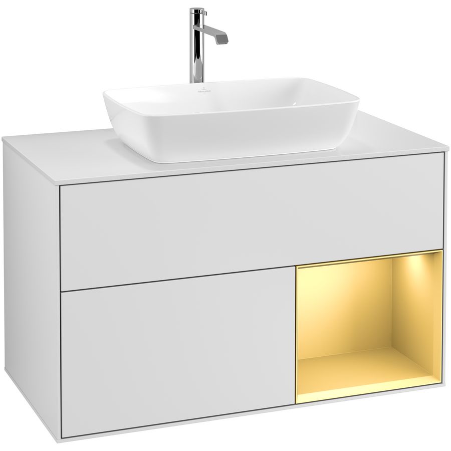 Wastafelonderkast Finion 1000x603x501mm White Matt Lacquer G781HFMT