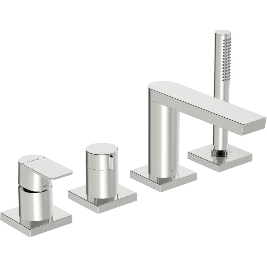 HANSASTELA afbouwset 4-gats badrand, vierkante rozetten