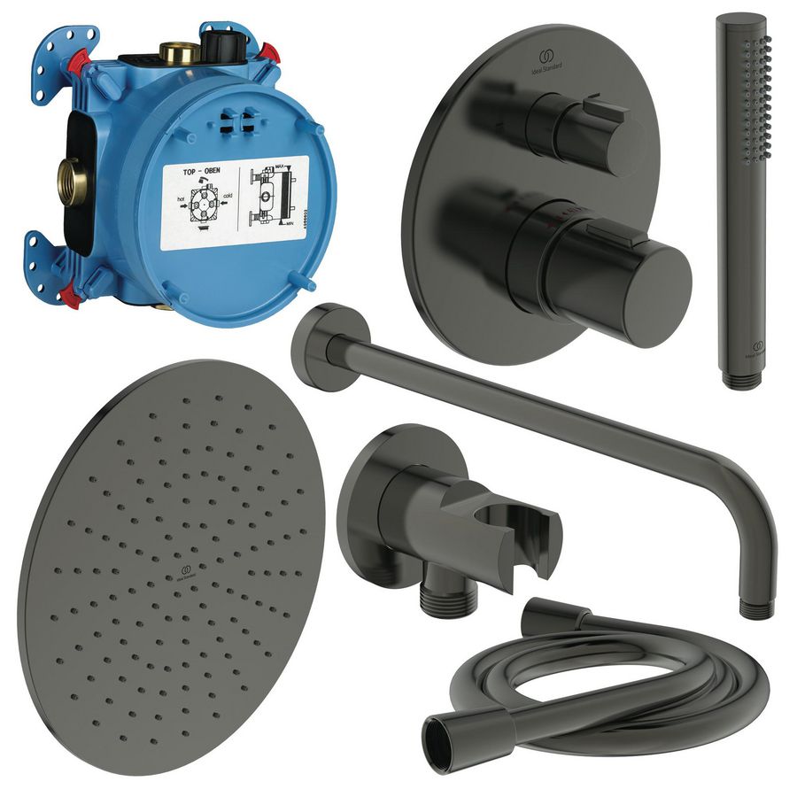 idealrain / t100 showerpower pack rond magnetic grey (grijs) A7573A5