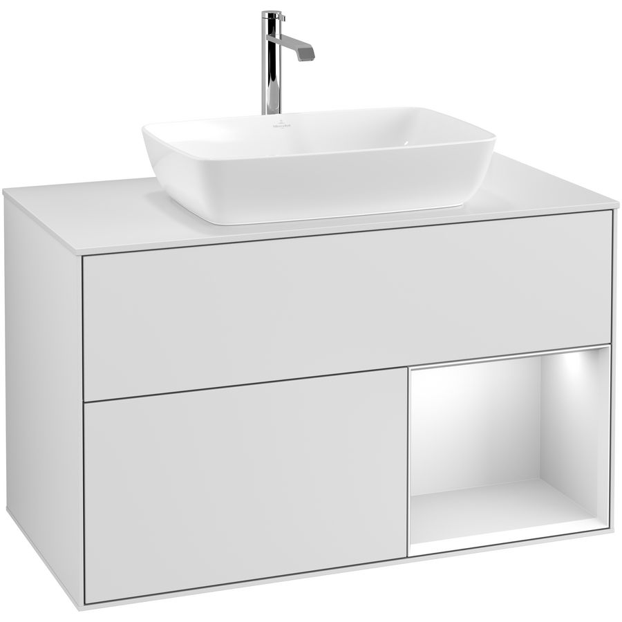 Wastafelonderkast Finion 1000x603x501mm White Matt Lacquer G781MTMT
