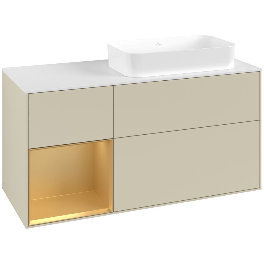 Wastafelonderkast Finion 1200x603x501mm S.Grey Matt Lacquer G681HFHJ