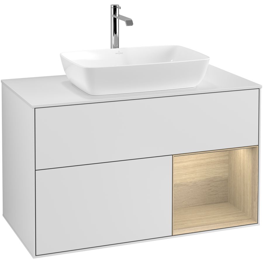 Wastafelonderkast Finion 1000x603x501mm White Matt Lacquer G781PCMT