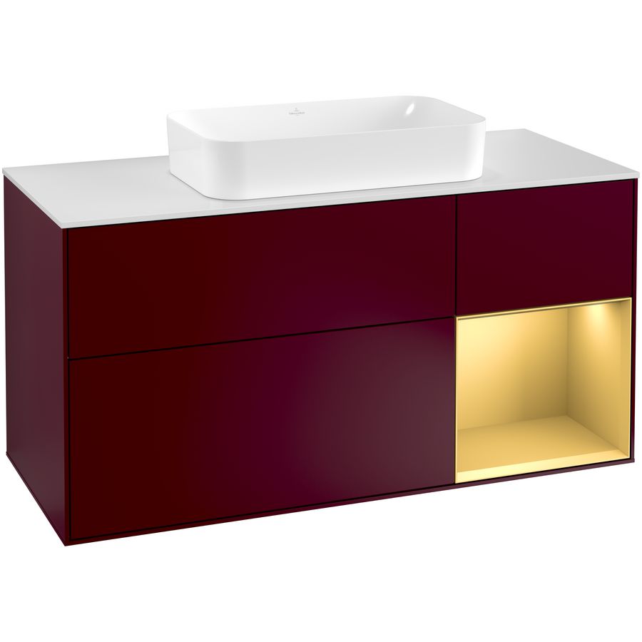 Wastafelonderkast Finion 1200x603x501mm Peony Matt Lacquer G301HFHB