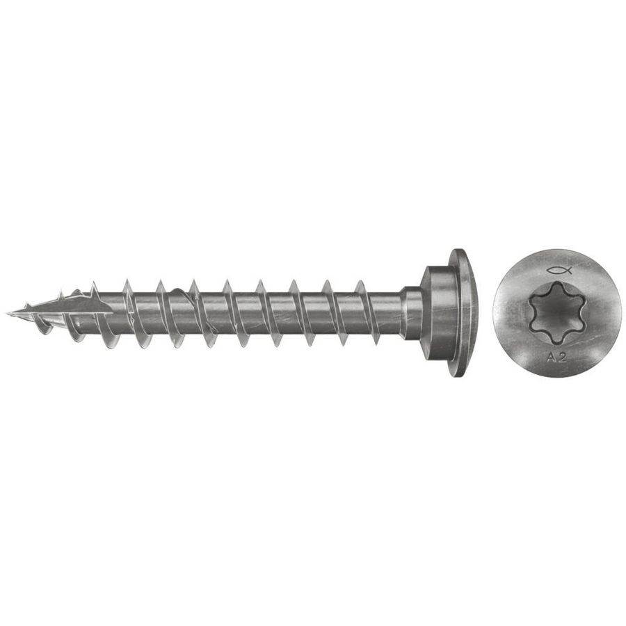 Tuinpaalschroef 7x40mm A2 VG TX VVE=50