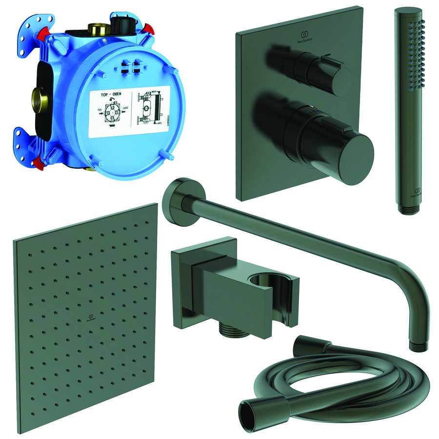 idealrain / c100 showerpower pack vierkant magnetic grey (grijs) A75