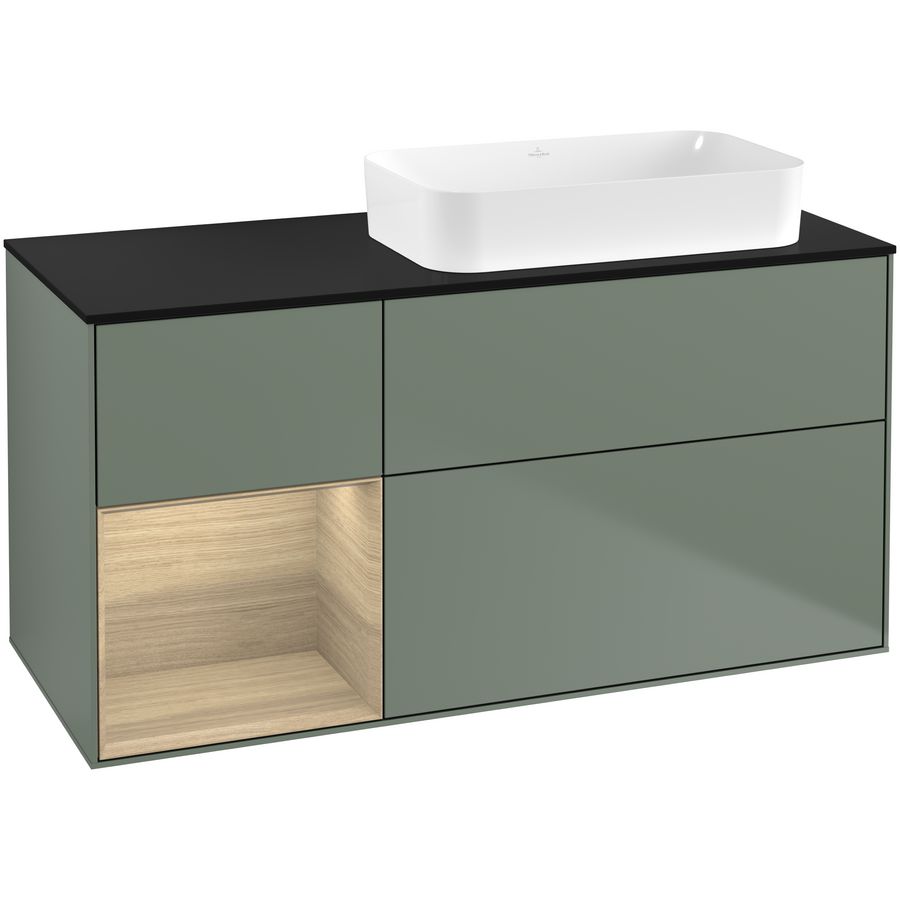 Wastafelonderkast Finion 1200x603x501mm Olive Matt Lacquer F682PCGM