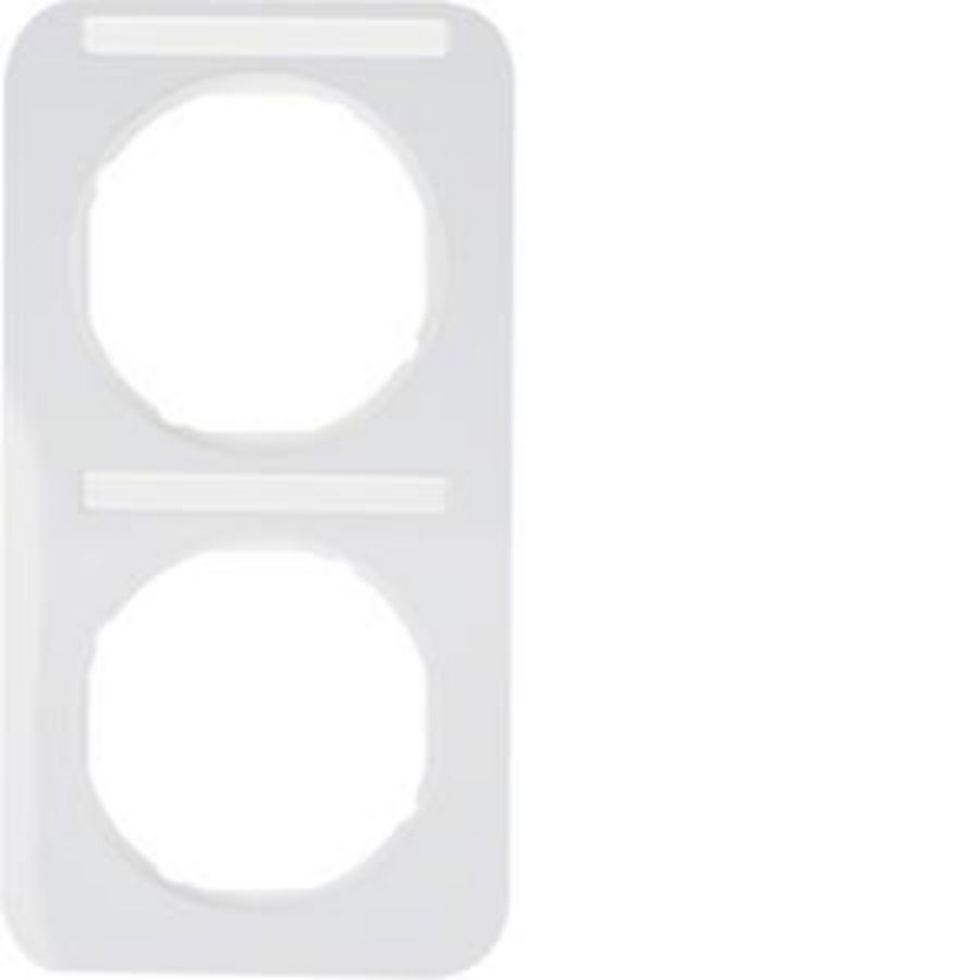 Afdekraam 2-v vert. met tekstveld berker R.1 polar wit glans