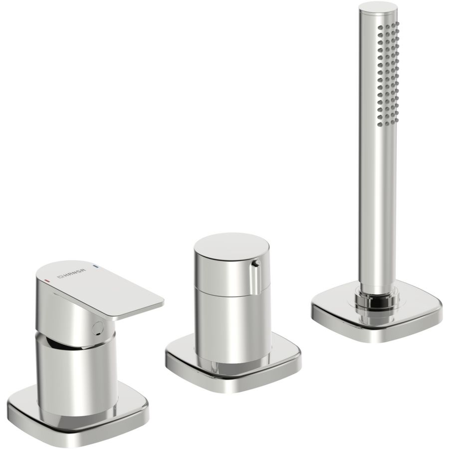 afbouwset 3-gats badrand rozetten met afgeronde hoeken