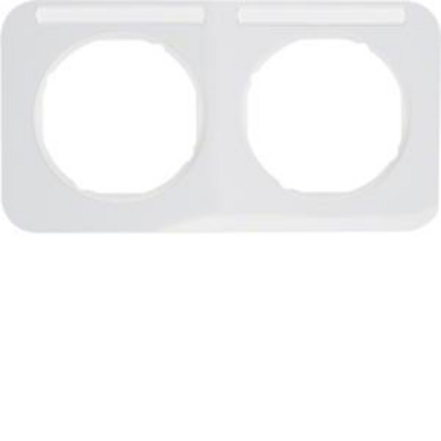 Afdekraam 2-v hor. met tekstveld berker R.1 polar wit glans