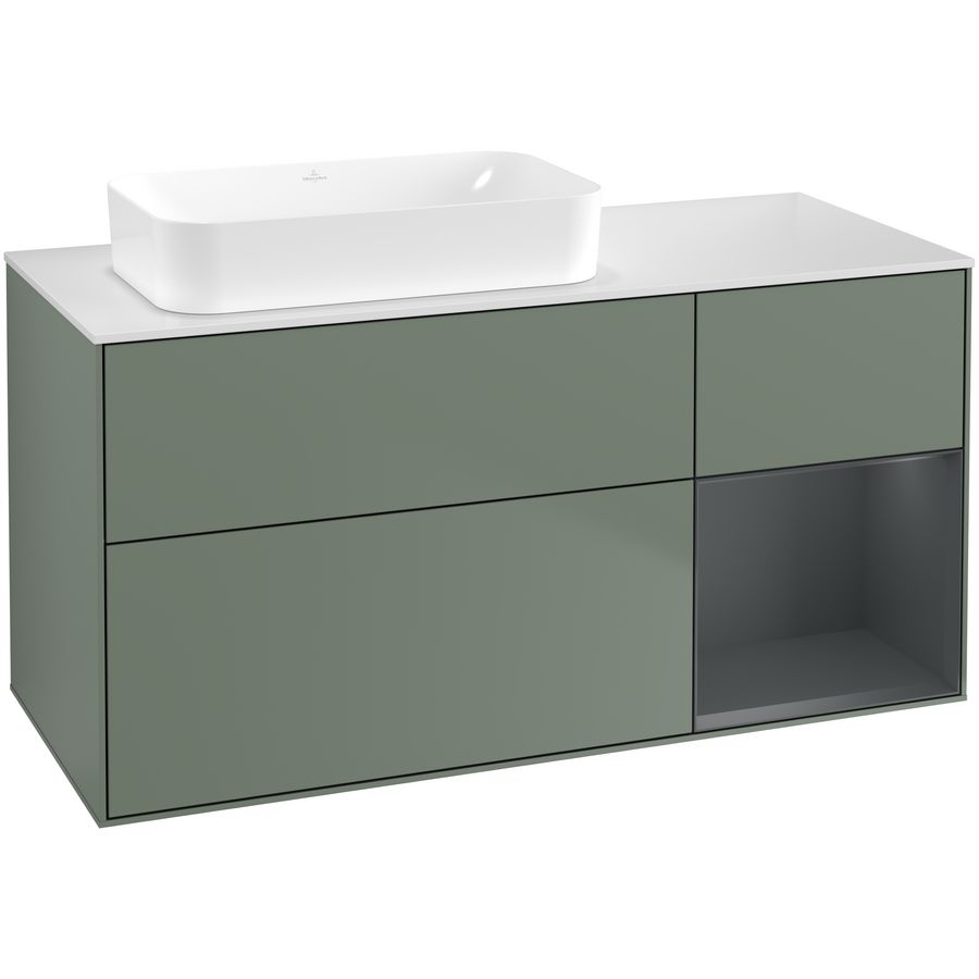 Wastafelonderkast Finion 1200x603x501mm Olive Matt Lacquer F691HGGM