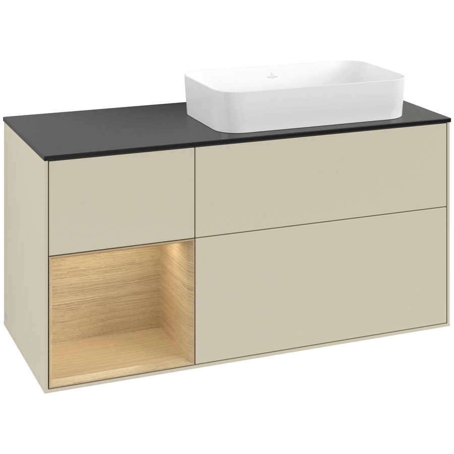 Wastafelonderkast Finion 1200x603x501mm S.Grey Matt Lacquer G682PCHJ