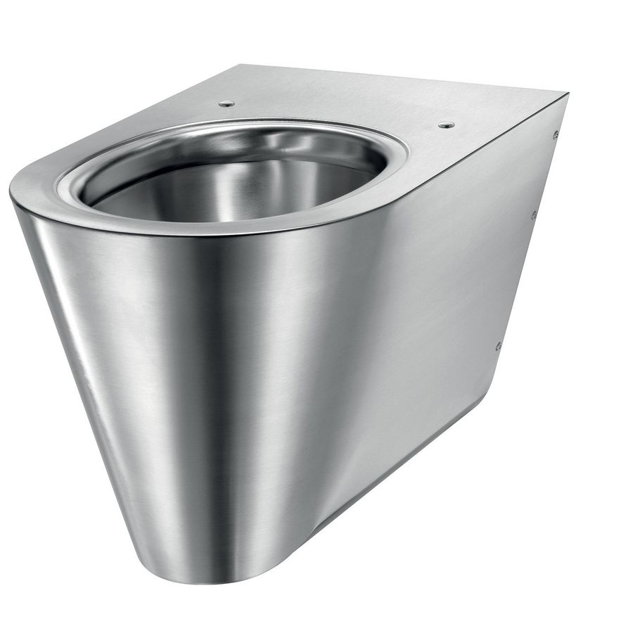 Wandcloset 535mm S21S RVS 304 mat gepol. + 2x zelfklevende kussentjes