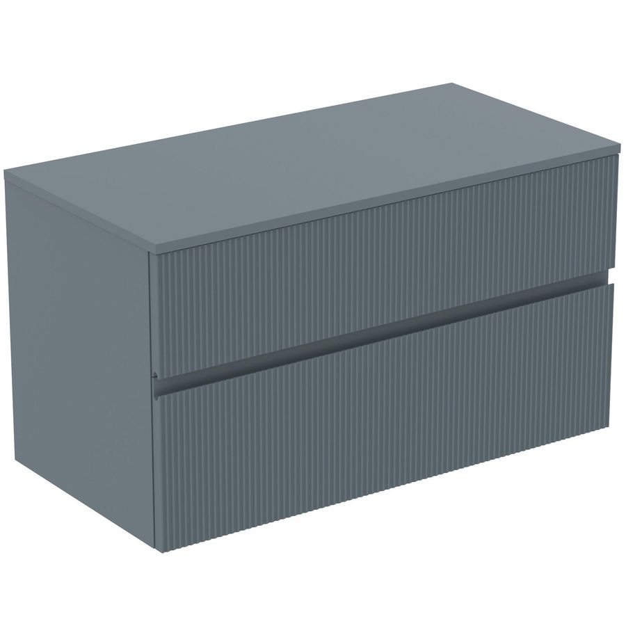 Wastafelmeubel 1002x505x558mm matt ashblue 2 laden Finesse
