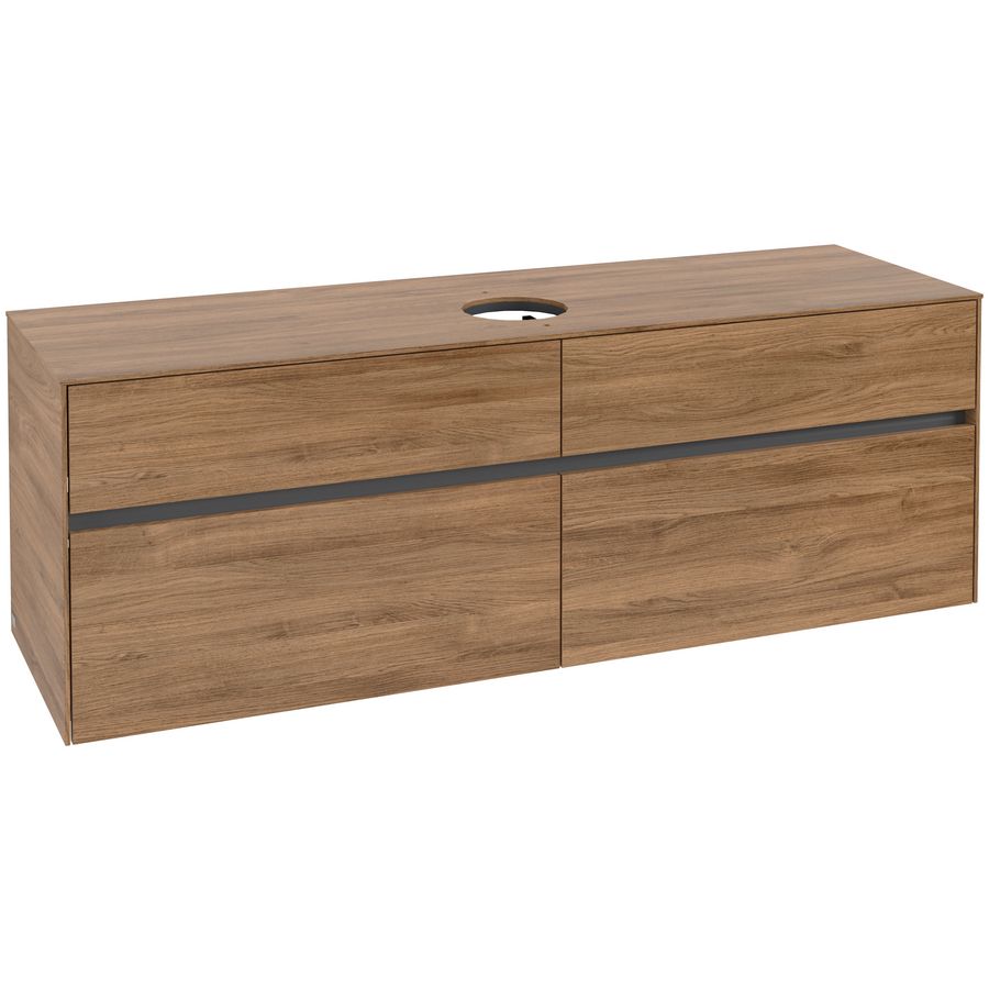 Wastafelonderkast Collaro 1600x548x500mm Oak Kansas C04900RH