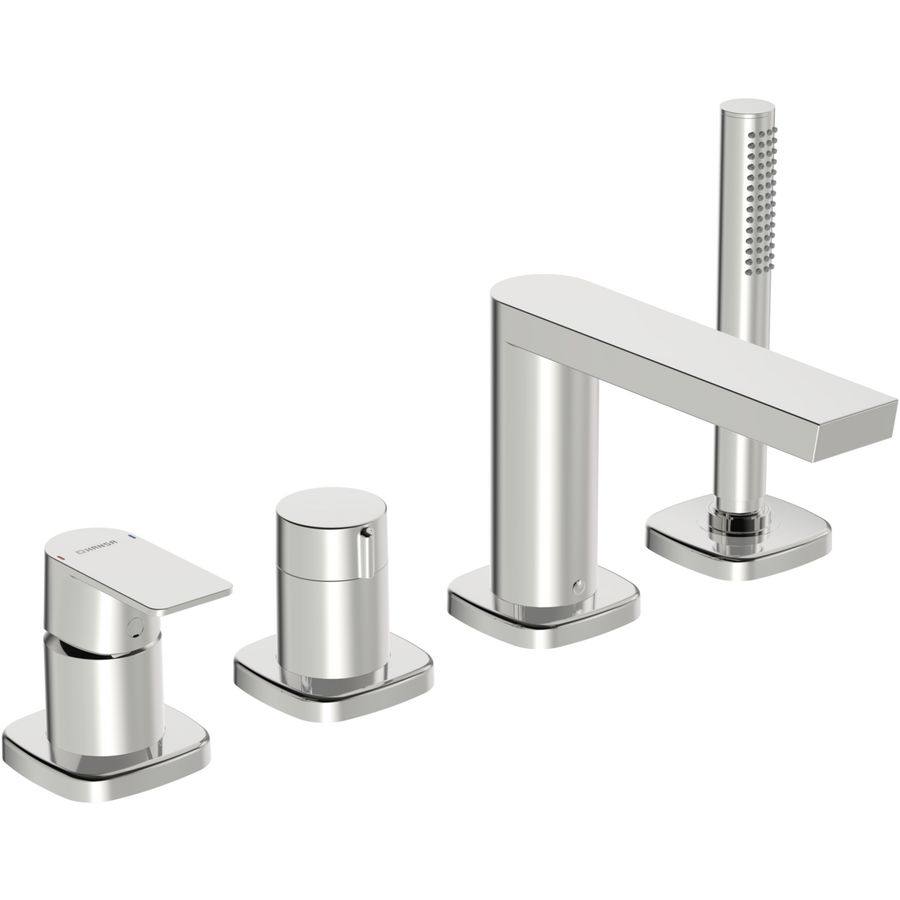 afbouwset 4-gats badrand rozetten met afgeronde hoeken