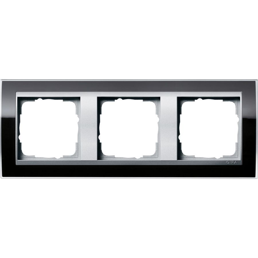 afdekraam 3-v overgangsafdekplaatkl.alum. Gira Event Clear zwart