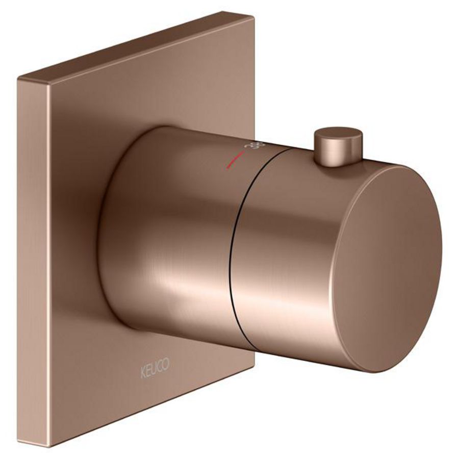 Thermostaatarmatuur UP DN15 met vierkant rozet rood goud geb