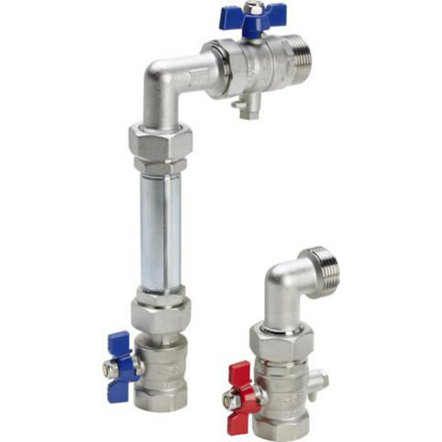 Aansluitset HM messing/mat-vernikkelt 12881-610081