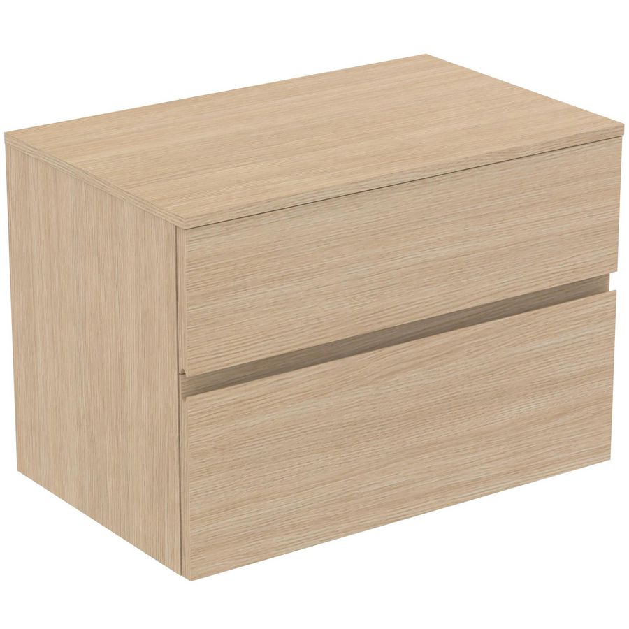 Wastafelmeubel 802x505x558mm white oak 2 laden Finesse