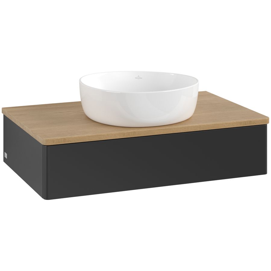 Wastafelonderkast Antao 800x190x500mm Black Matt Lacquer L08011PD