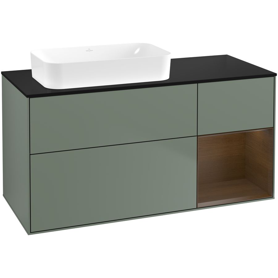 Wastafelonderkast Finion 1200x603x501mm Olive Matt Lacquer F692GNGM