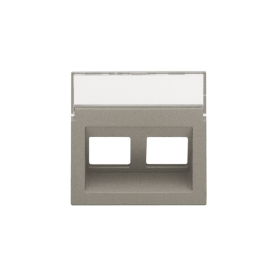 Centraalplaat data 2x RJ schuine uitgang bronze