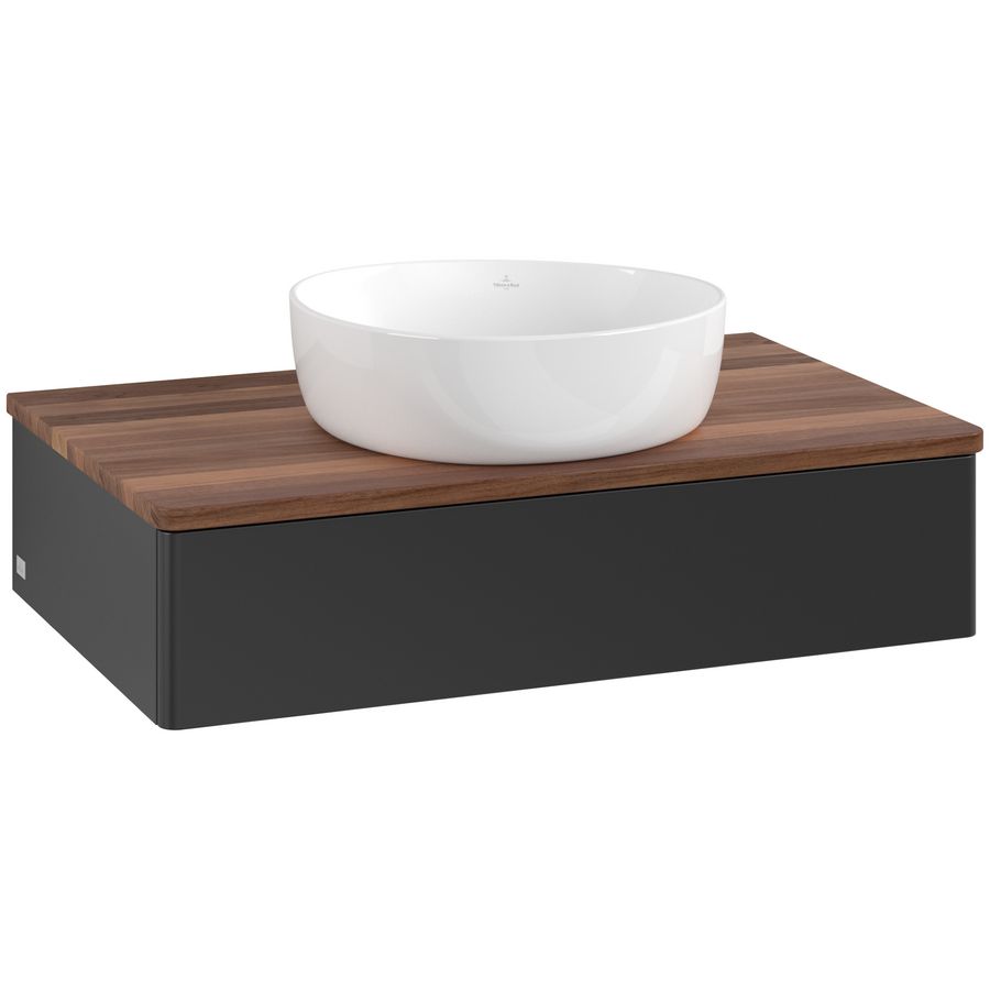 Wastafelonderkast Antao 800x190x500mm Black Matt Lacquer L08012PD