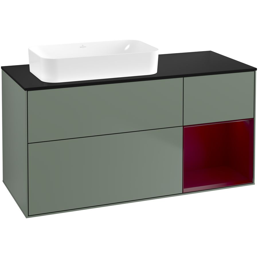 Wastafelonderkast Finion 1200x603x501mm Olive Matt Lacquer F692HBGM