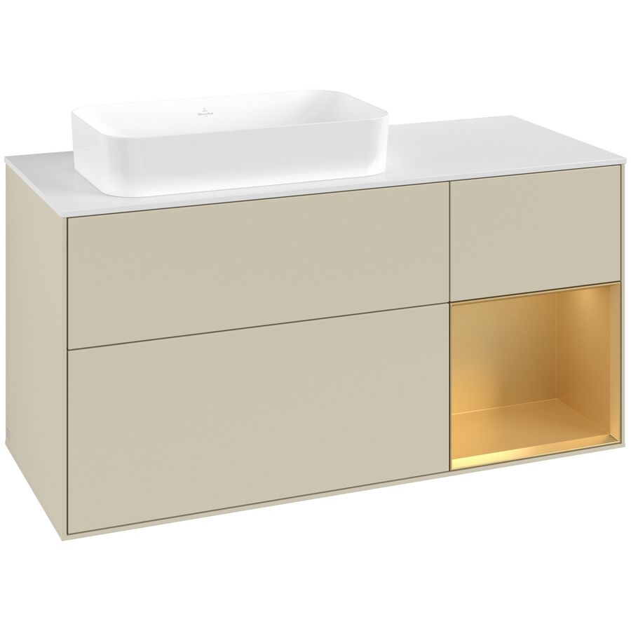 Wastafelonderkast Finion 1200x603x501mm S.Grey Matt Lacquer G691HFHJ