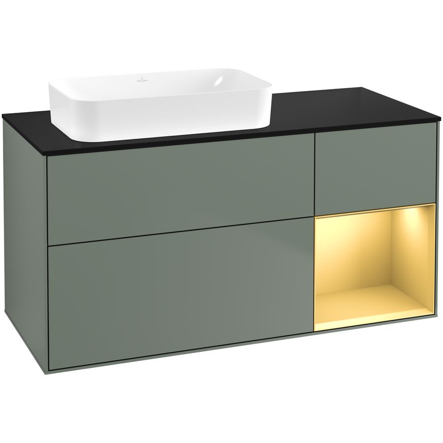 Wastafelonderkast Finion 1200x603x501mm Olive Matt Lacquer F692HFGM