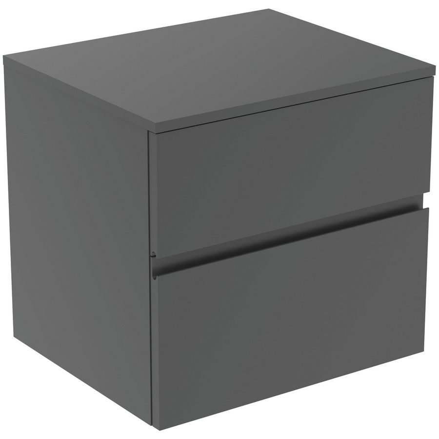 Wastafelmeubel 602x505x558mm matt anthracite 2 laden Finesse