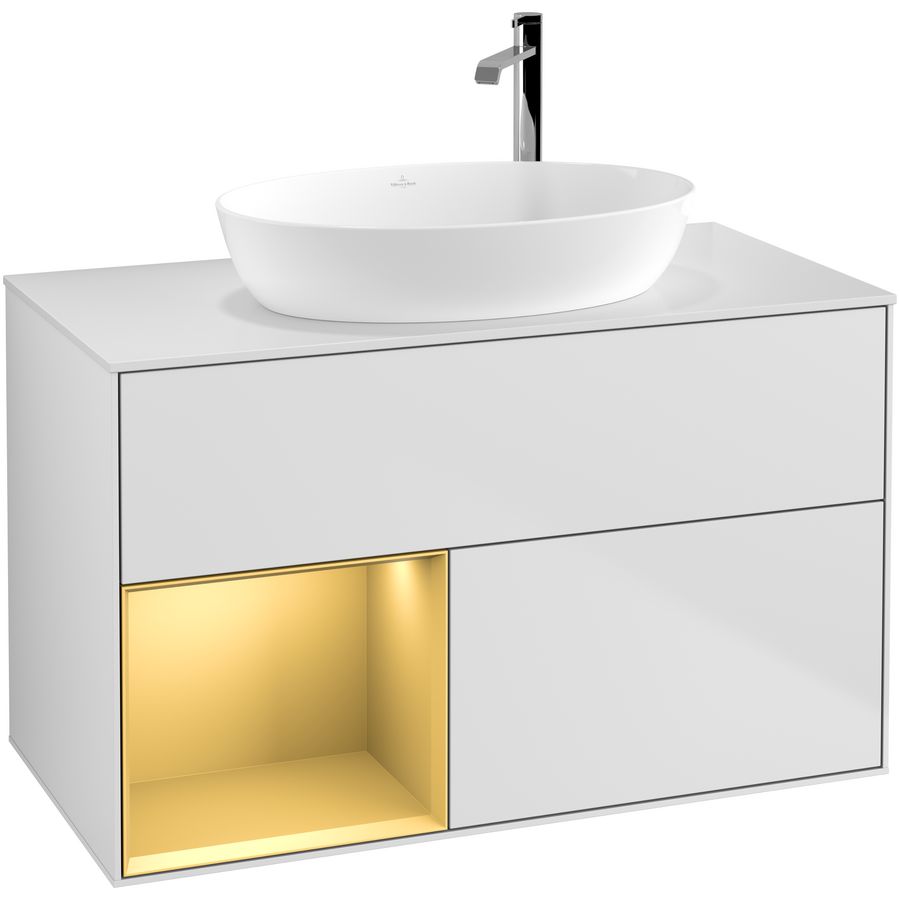 Wastafelonderkast Finion 1000x603x501mm White Matt Lacquer G891HFMT