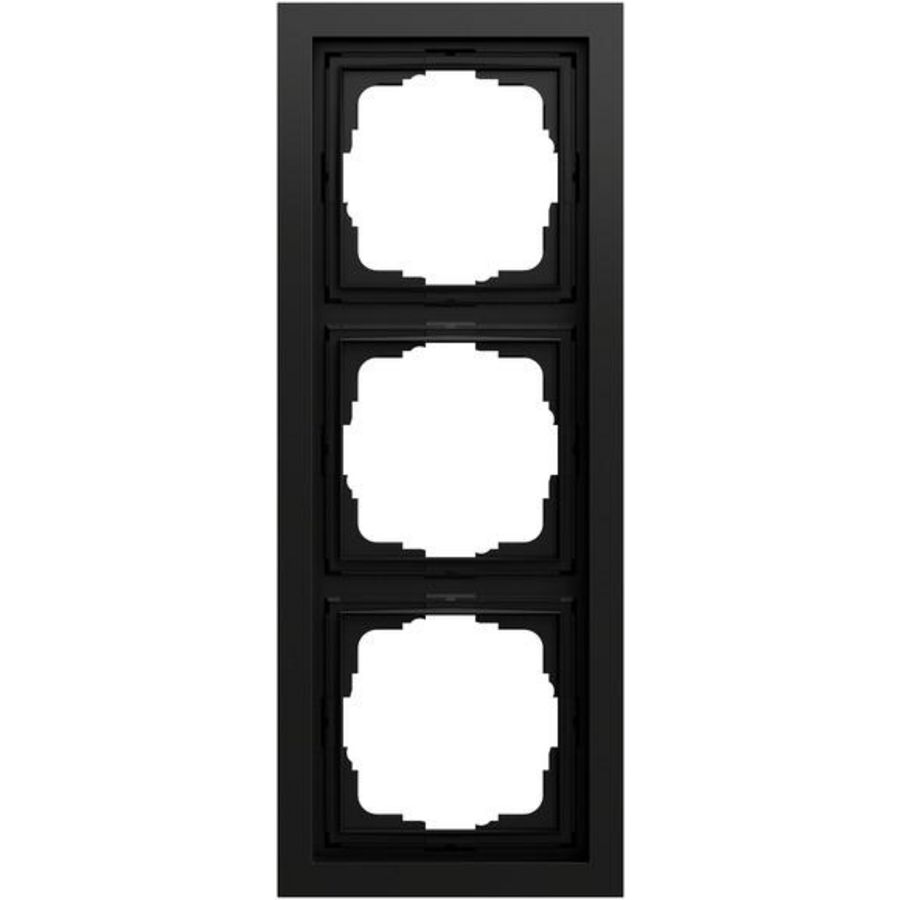 Afdekraam 3-v vlak Gira F200 zwart m(gel.)