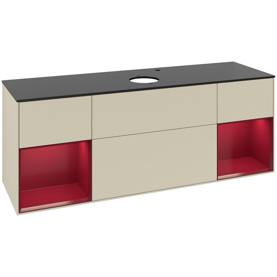 Wastafelonderkast Finion 1600x603x501mm S.Grey Matt Lacquer F982HBHJ