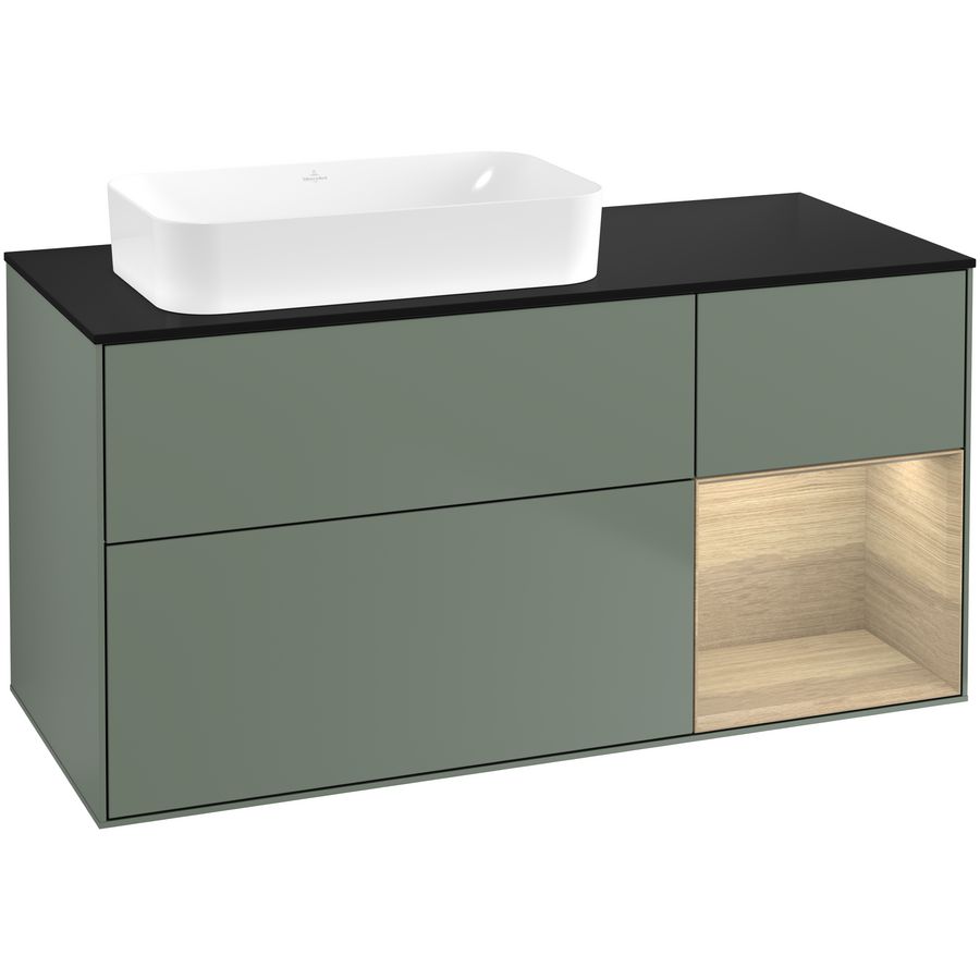 Wastafelonderkast Finion 1200x603x501mm Olive Matt Lacquer F692PCGM