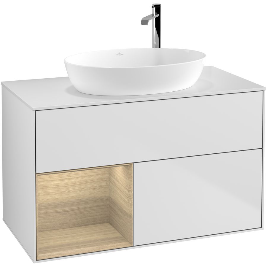 Wastafelonderkast Finion 1000x603x501mm White Matt Lacquer G891PCMT