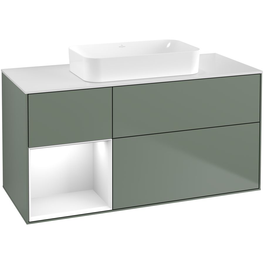 Wastafelonderkast Finion 1200x603x501mm Olive Matt Lacquer F701GFGM