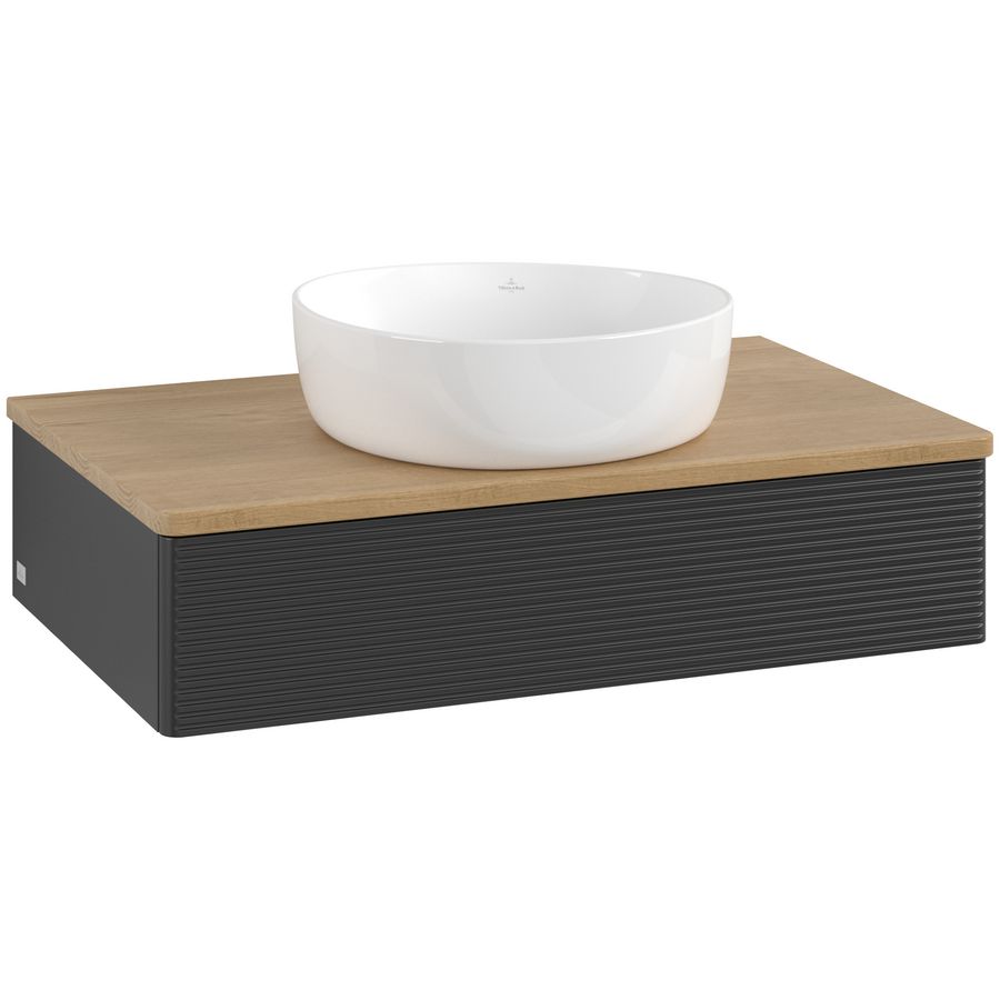 Wastafelonderkast Antao 800x190x500mm Black Matt Lacquer L08111PD