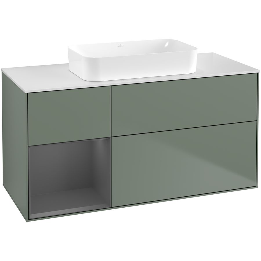 Wastafelonderkast Finion 1200x603x501mm Olive Matt Lacquer F701GKGM
