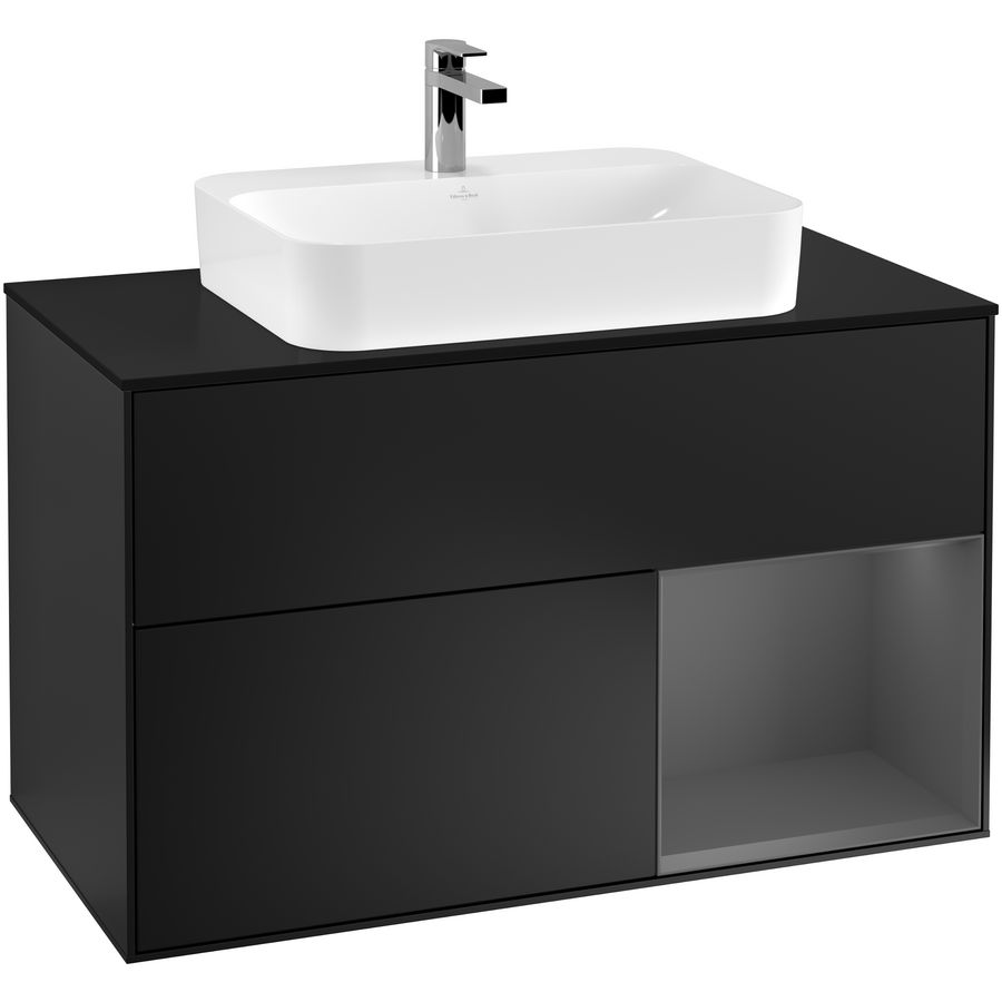 Wastafelonderkast Finion 1000x603x501mm Black Matt Lacquer G372GKPD